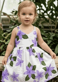 Girls Hawaiian Dress Princess Plumeria Purple Girls Hawaiian Dress Princess Plumeria Purple