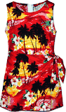 Girls Sarong Dress Red Waikiki Sunset Girls Sarong Dress Red Waikiki Sunset