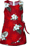 Girls Sarong Hawaiian Dress Hibiscus Island Red Girls Sarong Hawaiian Dress Hibiscus Island Red