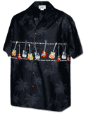Guitar Men's Camp Shirts 3940Black