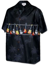 Guitar Men's Camp Shirts 3940Black