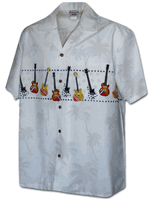 Guitar Men's Camp Shirts 3940White