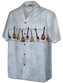 Guitar Men's Camp Shirts 3940White