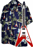Guitar Men's Tropical Shirt in Navy