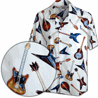 Guitars Rock Men's Cotton Shirt 3900White
