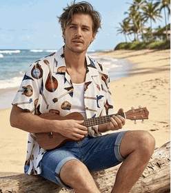 Guitars Rock Men's Cotton Shirt 3900White
