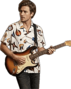 Guitars Rock Men's Cotton Shirt 3900White
