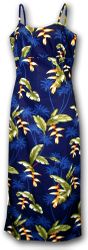Haleconia Long Spaghetti Dress Navy