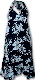 Halter Hawaiian Dress Tropical Moments Black