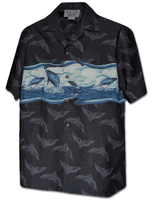 Hampback Whale Pacific Legend Men's Camp Shirts 3962Black