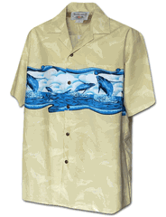 Hampback Whale Pacific Legend Men's Camp Shirts 3962Khaki