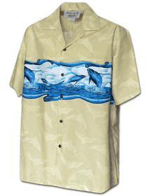 Hampback Whale Pacific Legend Men's Camp Shirts 3962Khaki