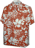 Hapa Pua Lau Pareau Men's Hawaiian Aloha Shirts Coral