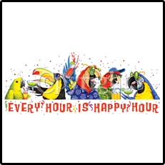 Happy Hour Parrots T-Shirts