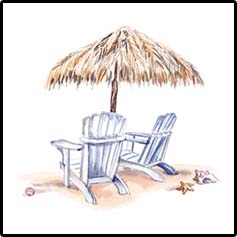 Hatch Umbrella Chairs Tropical T-Shirts