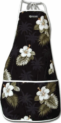 Hawaiian Aprons Hibiscus Island Black