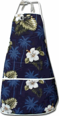 Hawaiian Aprons Hibiscus Island Navy