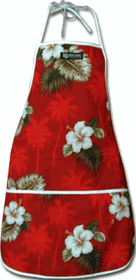 Hawaiian Aprons Hibiscus Island Red