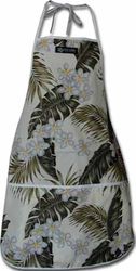 Hawaiian Apron Royal Palms Cream 