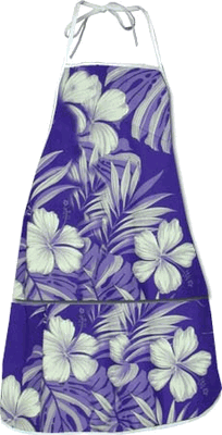 Hawaiian Aprons Purple Hibiscus Blossom 