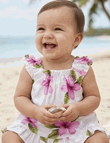 Hawaiian Baby outfit Plumerias Infant Pink Cabana Set 