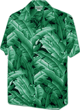 Hawaiian Banana leaves Tropical Mens Shirt 3872Green