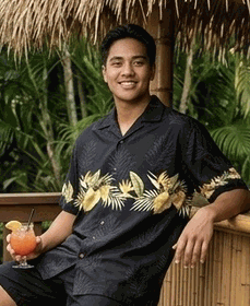 Hawaiian (Black) Anthurium Flowers Aloha Shirt Hawaiian (Black) Anthurium Flowers Aloha Shirt