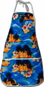 Hawaiian Blue Apron Waikiki Sunset Hawaiian Blue Apron Waikiki Sunset