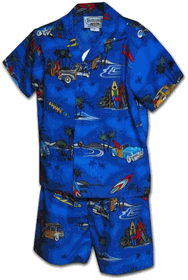 Hawaiian Boy Outfit Surf and Sand Navy