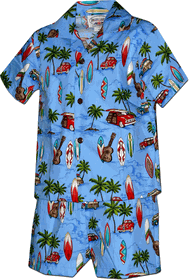 Hawaiian Boy Outfits Woody Palms in Blue