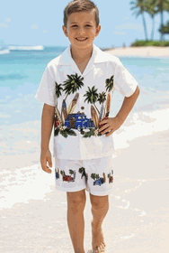 Hawaiian Boys Clothes White Island Woodies