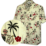 Hawaiian Christmas Ornaments Men's Aloha Shirt 3920-Eggnog