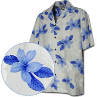 Hawaiian Clothing Blue Plumerias