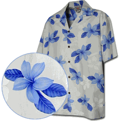 Hawaiian Clothing Blue Plumerias
