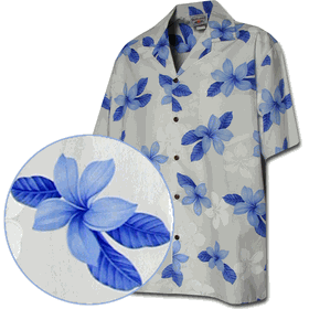 Hawaiian Clothing Blue Plumerias