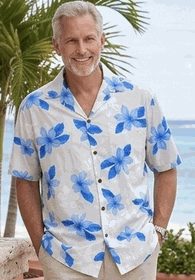 Hawaiian Clothing Blue Plumerias