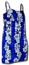 Hawaiian Clothing Hibiscus Panel Spaghetti Blue