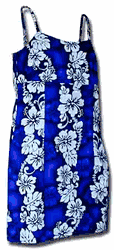 Hawaiian Clothing Hibiscus Panel Spaghetti Blue Hawaiian Clothing Hibiscus Panel Spaghetti Blue