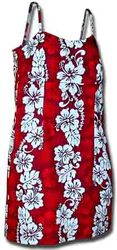 Hawaiian Clothing Hibiscus Panel Spaghetti Red