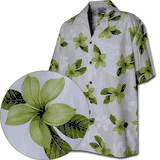 Hawaiian Clothing Lime Plumerias