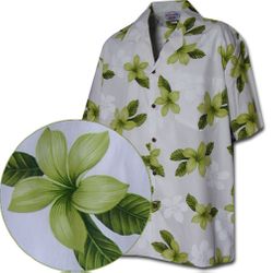 Hawaiian Clothing Lime Plumerias