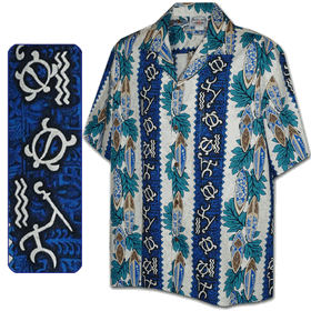 Hawaiian Clothing Surfboard Panels in Blue