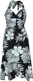 Hawaiian Dress Black Hibiscus Blossom