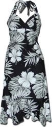 Hawaiian Dress Black Hibiscus Blossom Hawaiian Dress Black Hibiscus Blossom
