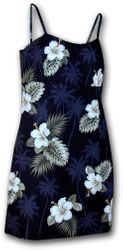 Hawaiian Dress Hibiscus Island Spaghetti Black