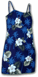 Hawaiian Dress Hibiscus Island Spaghetti Navy Hawaiian Dress Hibiscus Island Spaghetti Navy