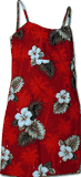 Hawaiian Dress Hibiscus Island Spaghetti Red (S-XL)