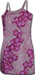 Hawaiian Dress Hibiscus Leis Spaghetti Pink