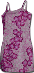 Hawaiian Dress Hibiscus Leis Spaghetti Pink Hawaiian Dress Hibiscus Leis Spaghetti Pink