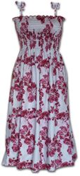 Hawaiian Dress Tie Dye Hibiscus Raspberry
